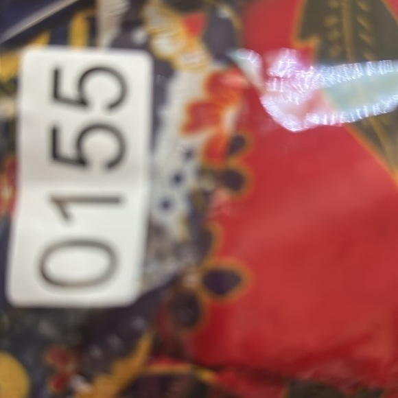 Just Found Dress 1X Red Floral Boho Maxi Sleeveless Chevron Hem Elastic Waist - Picture 7 of 7